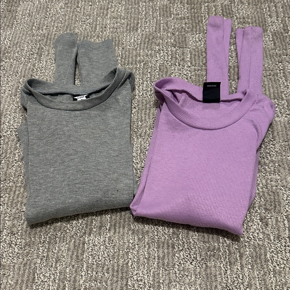 Gray and Purple Long Sleeve Tops- pixielane size 11/12